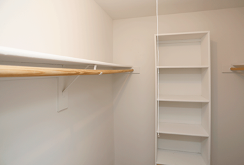 Spacious walk-in closets